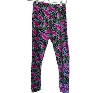 PURPLE Floral Leopard Leggings